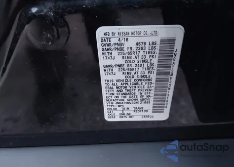 2016 Nissan Rogue S from USA, damaged, VIN JN8AT2MV3GW131688